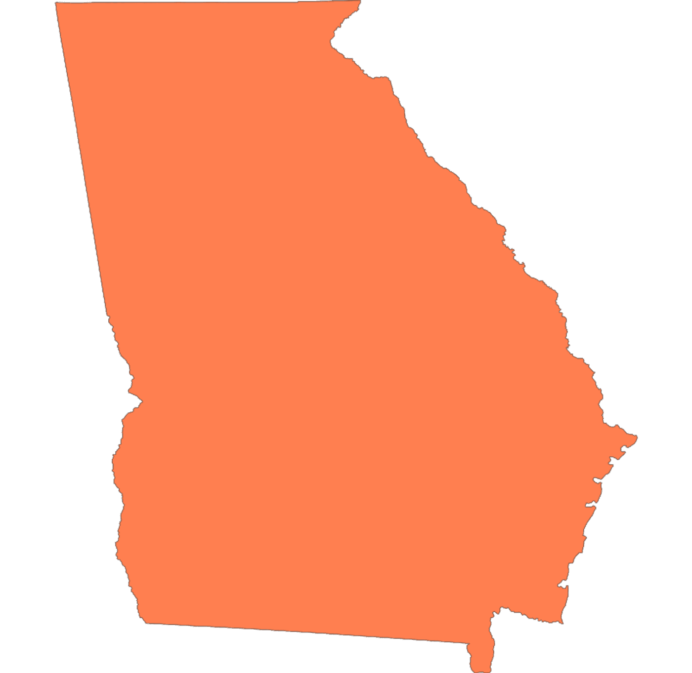 Outline image of the state of Georgia.
