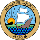 Official Seal of Manatee County, Florida featuring a manatee and coastal imagery