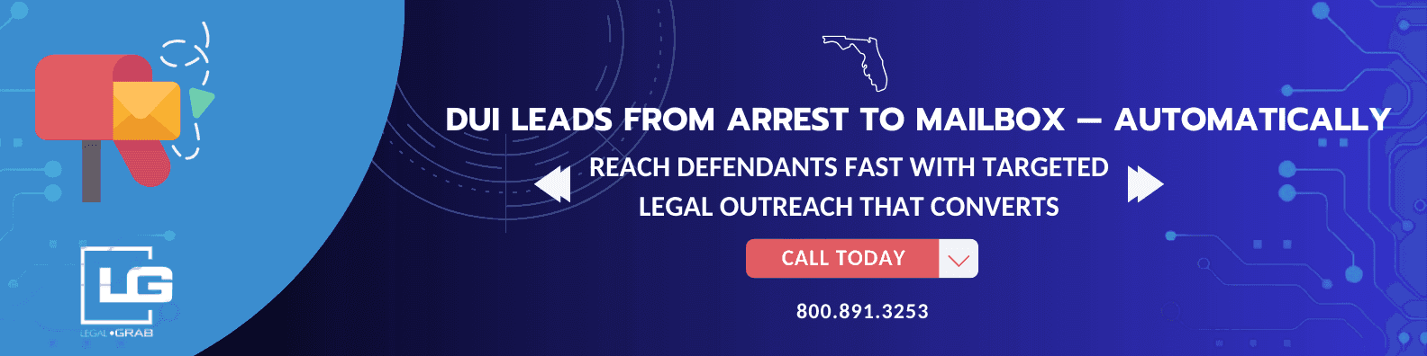 Florida DUI attorney using direct mail to reach new clients after recent arrests